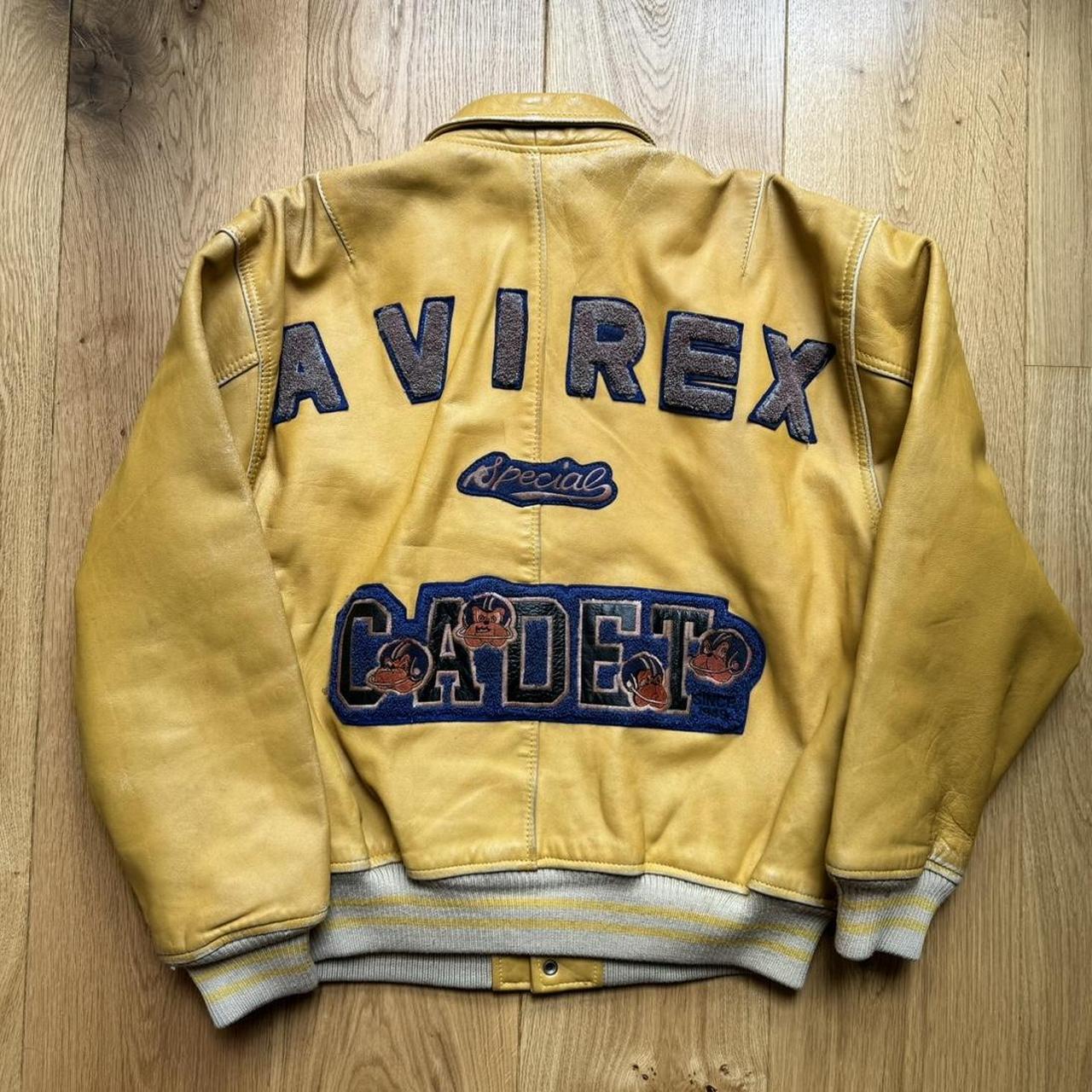 Vintage Avirex Leather Variety Jacket with large back spell out