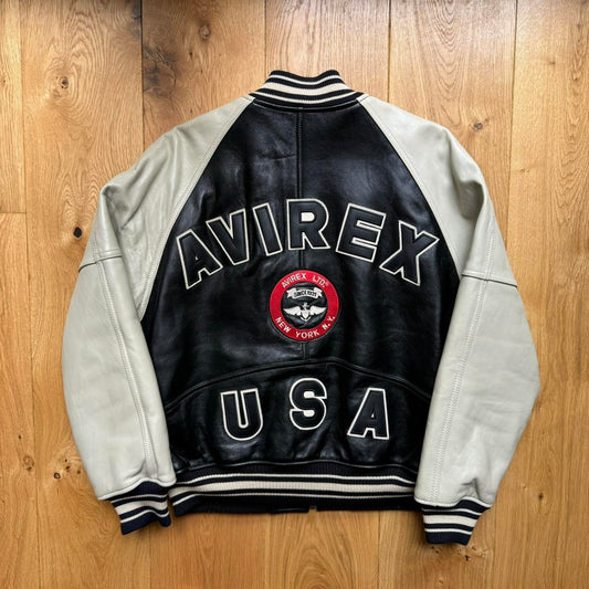 Vintage Avirex Block Colour Leather Jacket