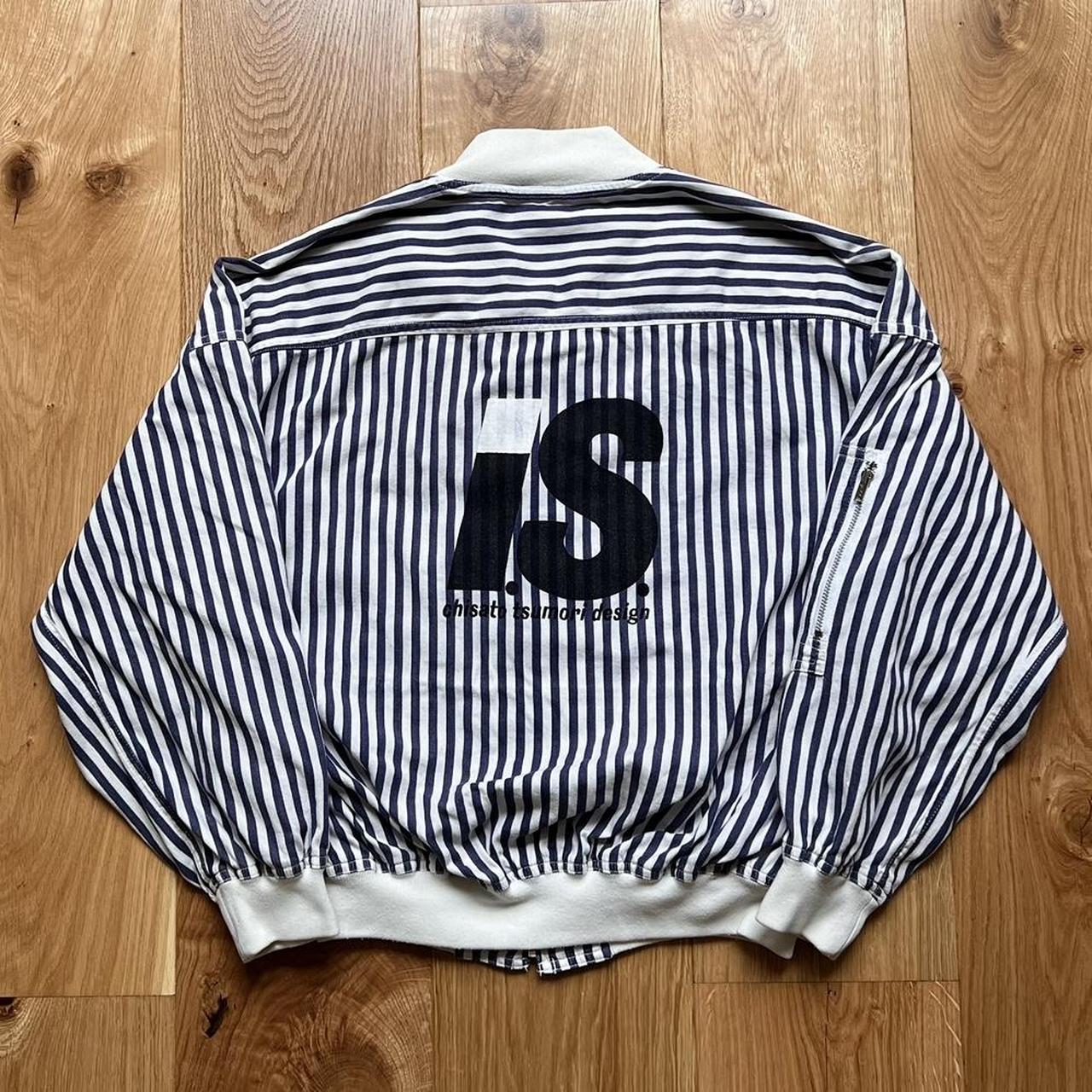 Vintage Issey Miyake Sport IS spellout striped bomber jacket