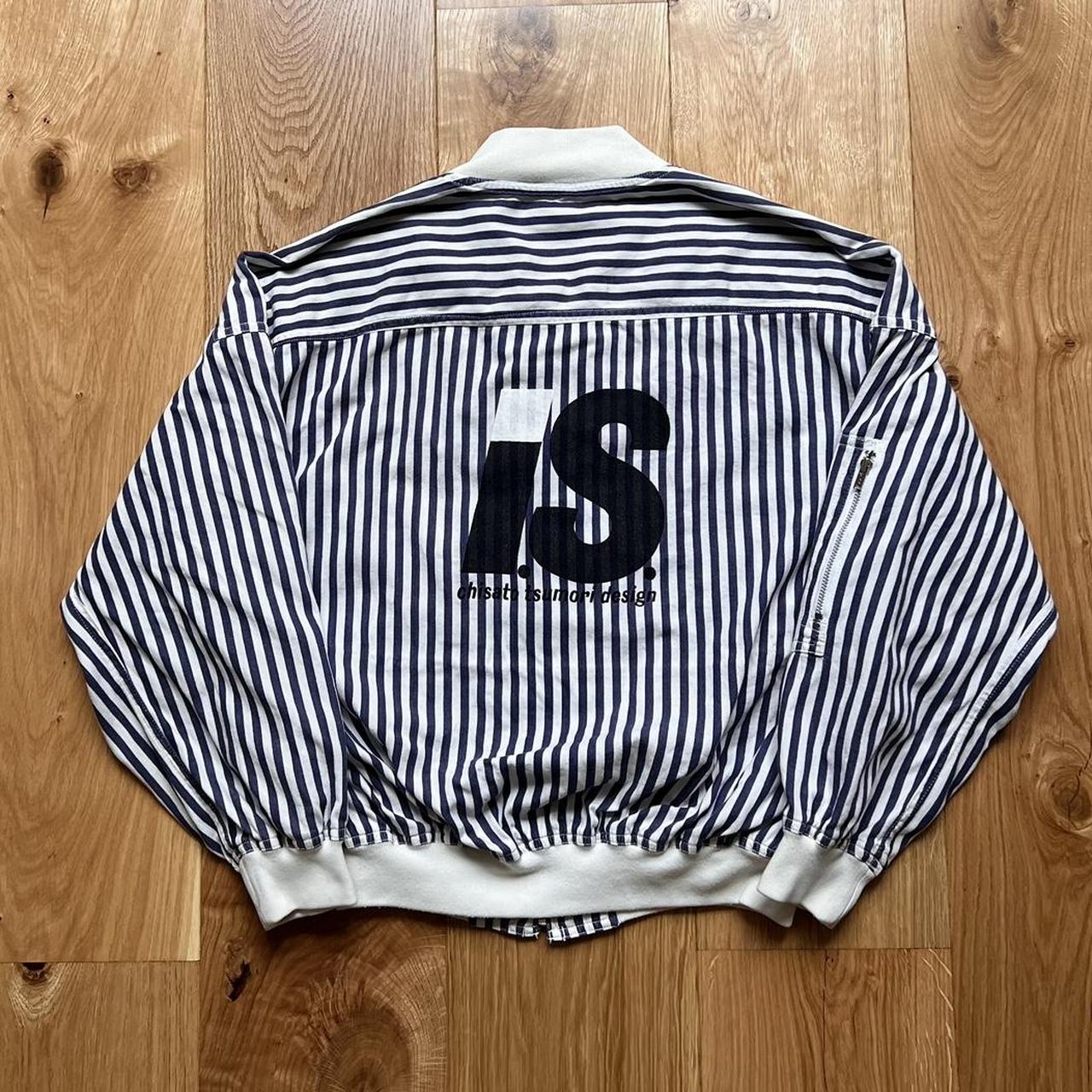 Vintage Issey Miyake Sport IS spellout striped bomber jacket