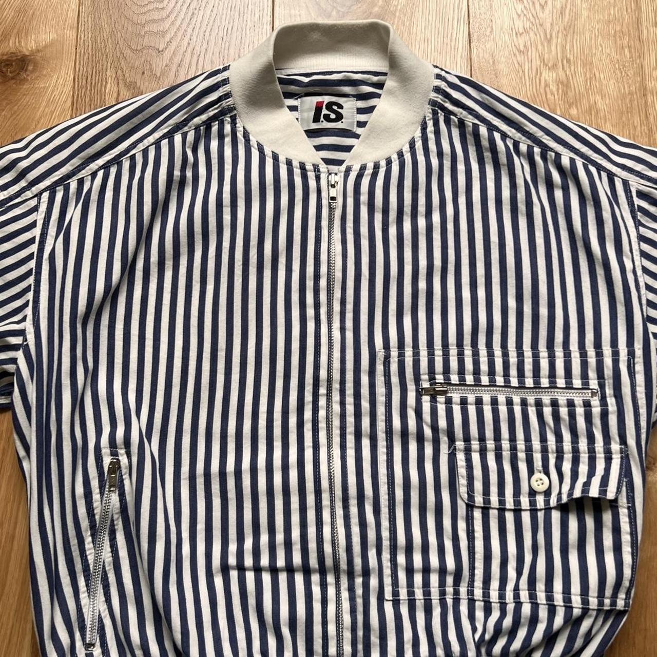 Vintage Issey Miyake Sport IS spellout striped bomber jacket