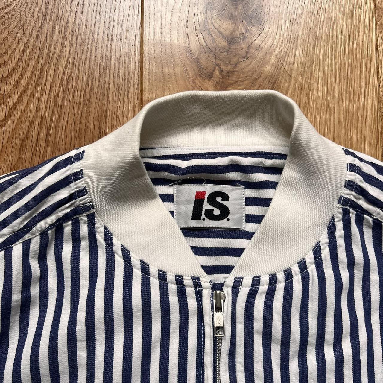 Vintage Issey Miyake Sport IS spellout striped bomber jacket